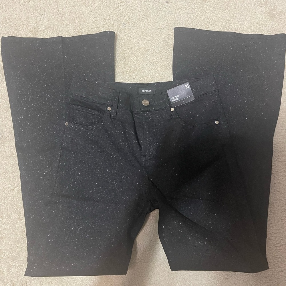 Brand new express sparkle black flare